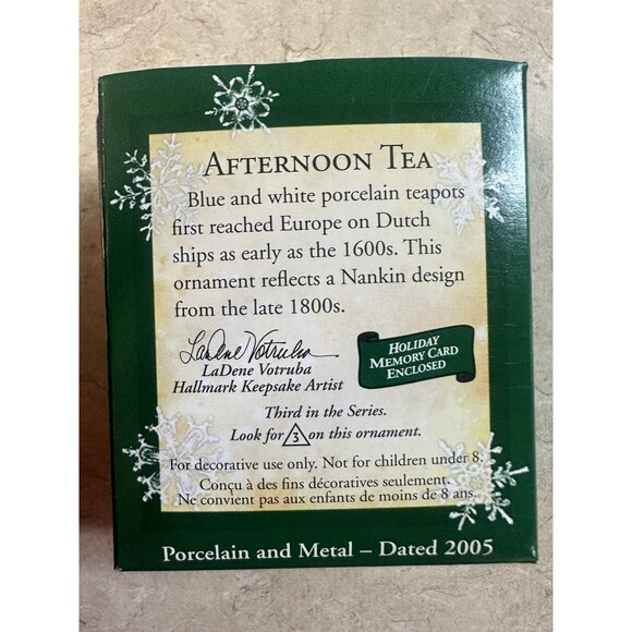 2005 Hallmark Afternoon Tea Miniature Christmas Ornament QXM8955 - Picture 2 of 2